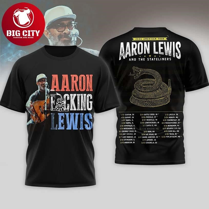 Aaron Lewis 2026 American Tour Country Music Concert Two Sided Shirt Unisex T-shirt, Sweatshirt, Hoodie, Long Sleeve Tee - T-Shirt, Sweatshirt, Hoodie