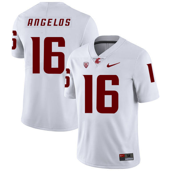 Aaron Angelos 16 White College Football Jersey football jersey product view 1
