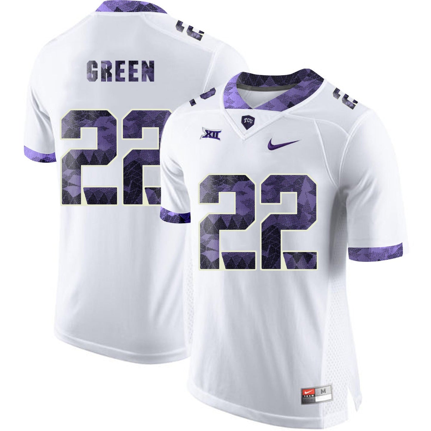 Aaron Green 22 White College Football Jersey football jersey product view 1