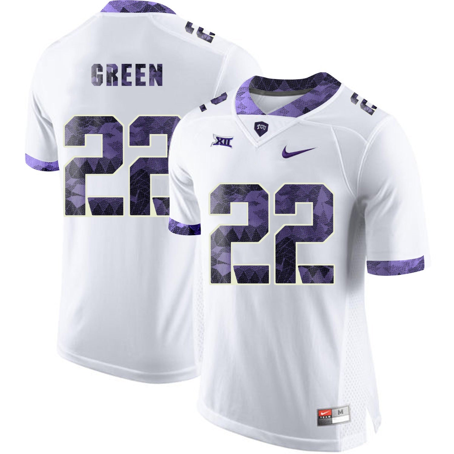 Aaron Green 22 White College Football Jersey football jersey product view 1