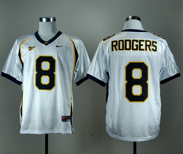 Aaron Rodgers 8 White College Football Jersey football jersey product view 1
