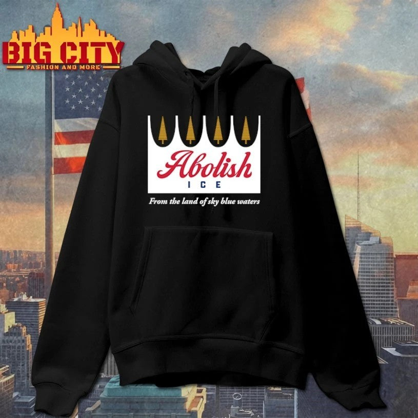 Abolish ICE From The Land Of Sky Blue Waters - Adult & Kids T-Shirts, Sweatshirts & Hoodies apparel design preview 2