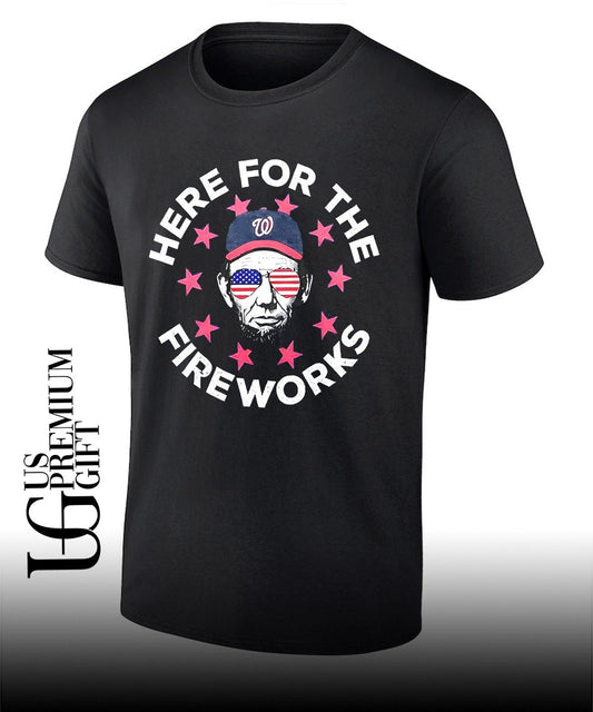 Abraham Lincoln Washington Nationals here for the Fireworks 2026 Nationals 4th Of July Patriotic shirt - T-Shirt, Sweatshirt, Hoodie