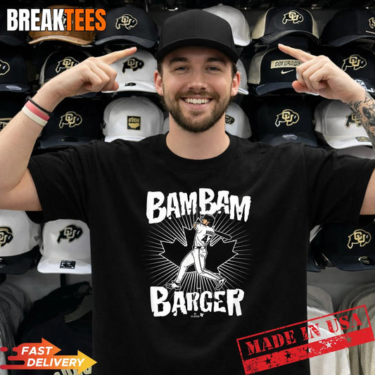 Addison Barger Bam Bam Slugger Swing Toronto Baseball Shirt Unisex T-shirt, Sweatshirt, Hoodie, Long Sleeve Tee - T-Shirt, Sweatshirt, Hoodie