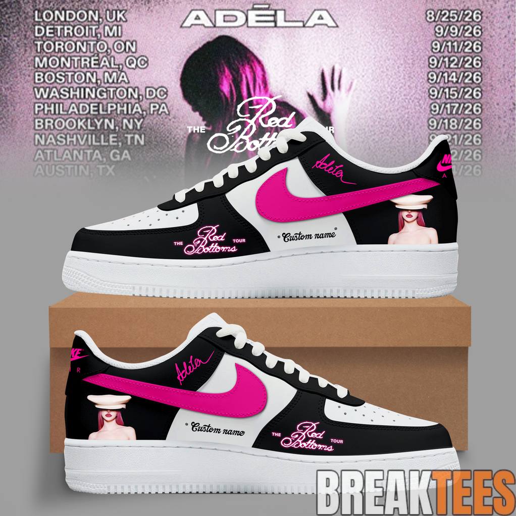 Adla The Red Bottoms Tour 2026 Custom AF1 Shoes Unisex T-shirt, Sweatshirt, Hoodie, Long Sleeve Tee - T-Shirt, Sweatshirt, Hoodie