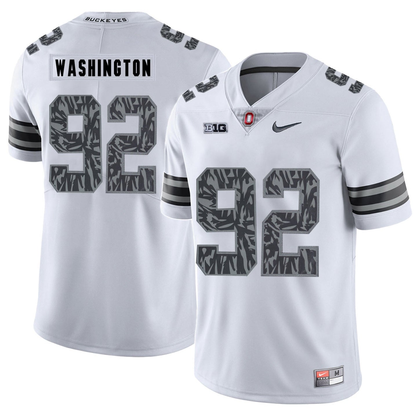 Adolphus Washington 92 Pattern White College Football Jersey football jersey product view 1