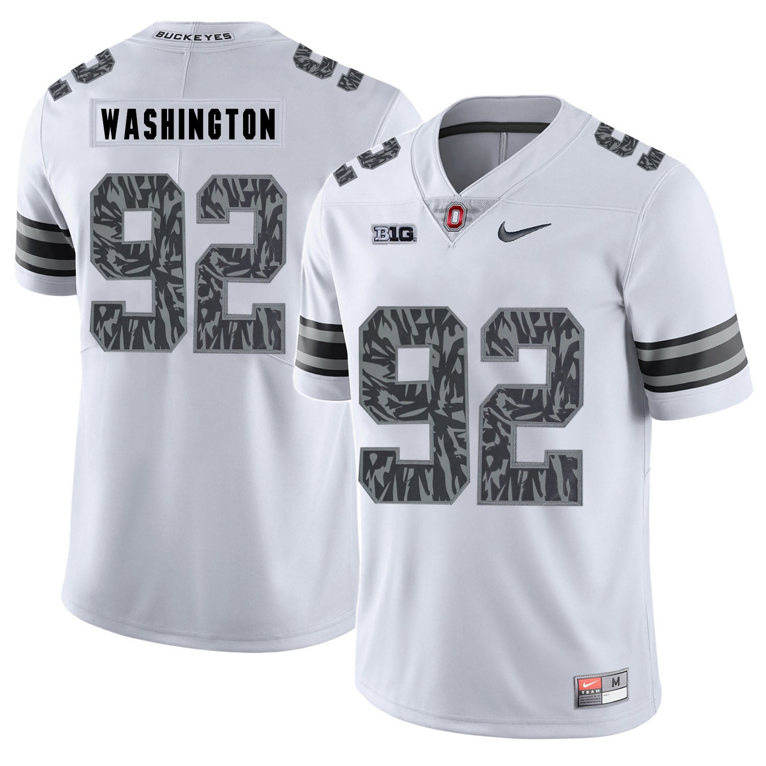 Adolphus Washington 92 Pattern White College Football Jersey football jersey product view 1