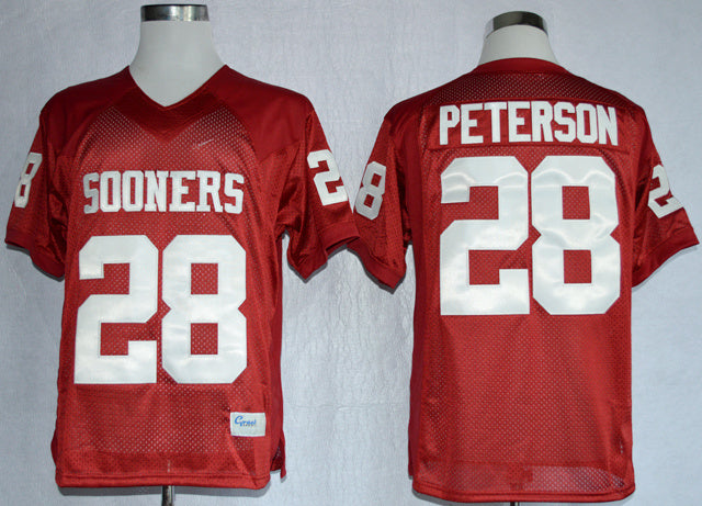 Adrian Peterson 28 Red Style 2 College Football Jersey football jersey product view 1