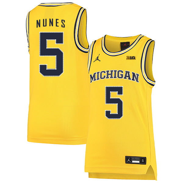 Adrien Nunez 5 Yellow College Football Jersey football jersey product view 1