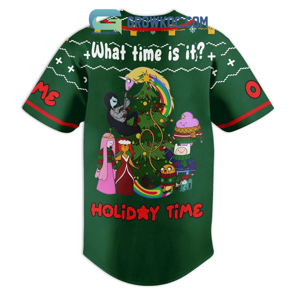 Adventure Time Christmas Holiday Personalized Baseball Jersey baseball jersey product view 3