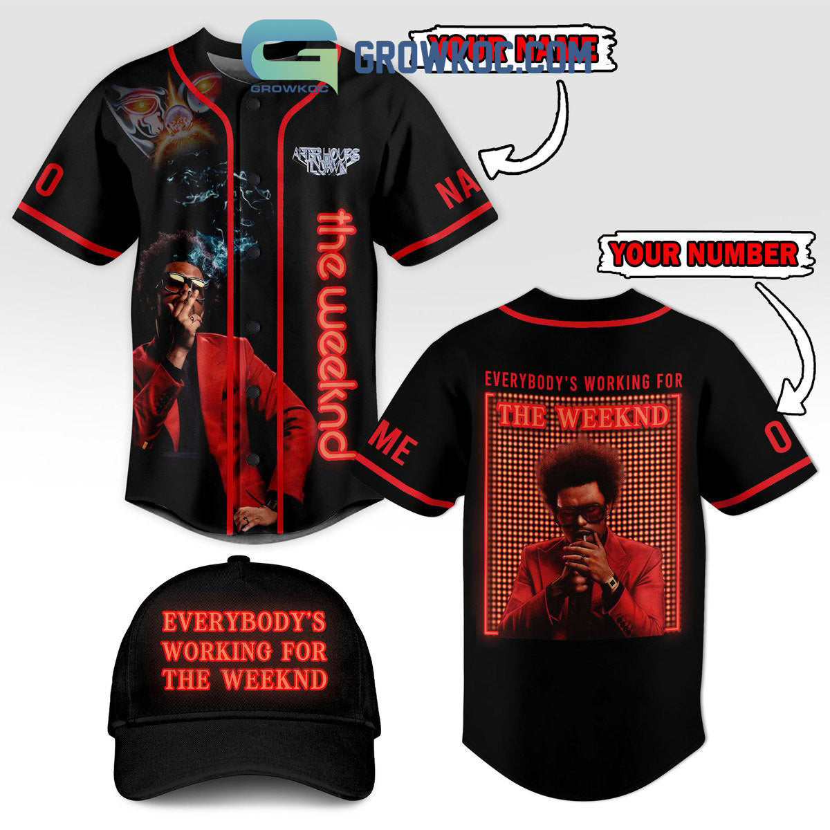 After Hours Til Dawn Everybody’s Working For The Weeknd Personalized Baseball Jersey baseball jersey product view 1