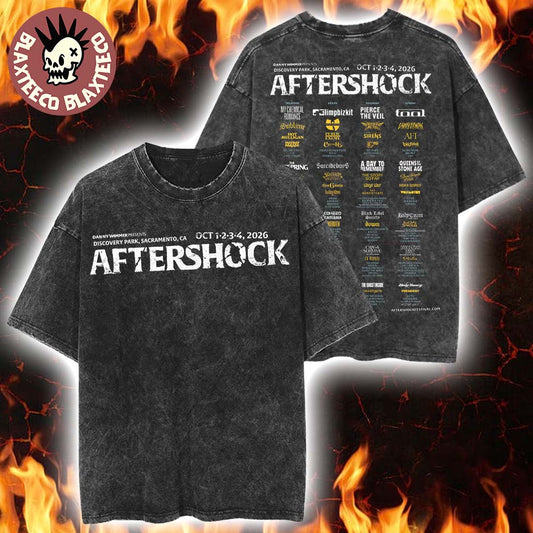 Aftershock 2026 Festival Full Lineup At Discovery Park In Sacramento California On October 1 2 3 4 2026 Retro Wash Tee - T-Shirt, Sweatshirt, Hoodie