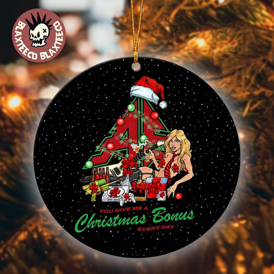 Airbourne Christmas 2025 Holiday You Give Me A Christmas Bonus Every Day Xmas Tree Decorations Ornament - T-Shirt, Sweatshirt, Hoodie