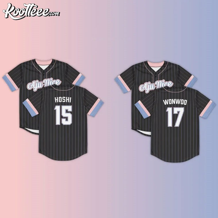 Aju Nice Seventeen Custom Baseball Jersey baseball jersey product view 1