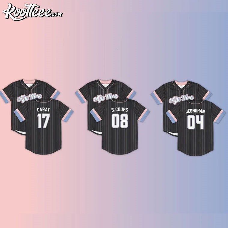 Aju Nice Seventeen Custom Baseball Jersey baseball jersey product view 2