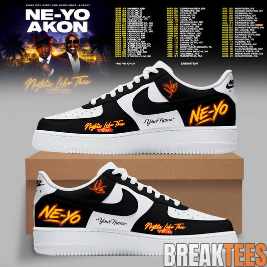 Akon x Neyo Nights Like This Tour 2026 Custom AF1 Shoes Unisex T-shirt, Sweatshirt, Hoodie, Long Sleeve Tee - T-Shirt, Sweatshirt, Hoodie