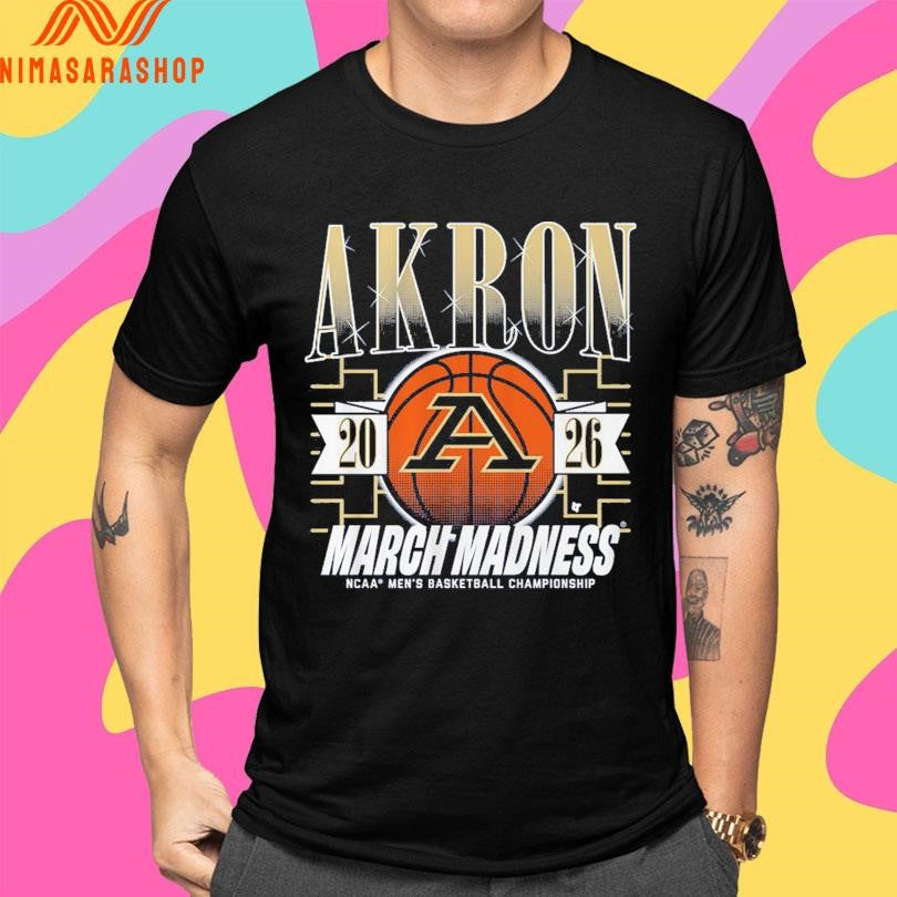 Akron Zips Mbb 2026 March Madness Ncaa Men's - Adult & Kids T-Shirts, Sweatshirts & Hoodies apparel design preview 4