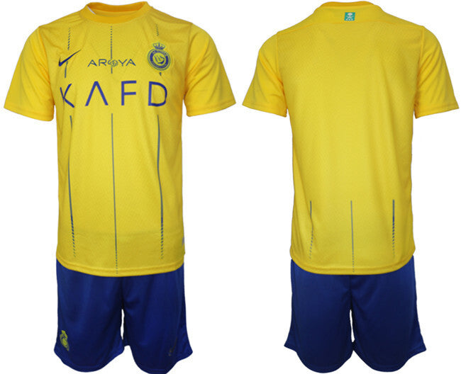Al Nassr Custom 2023 24 Yellow Away Soccer Jersey Suit sports jersey product view 1