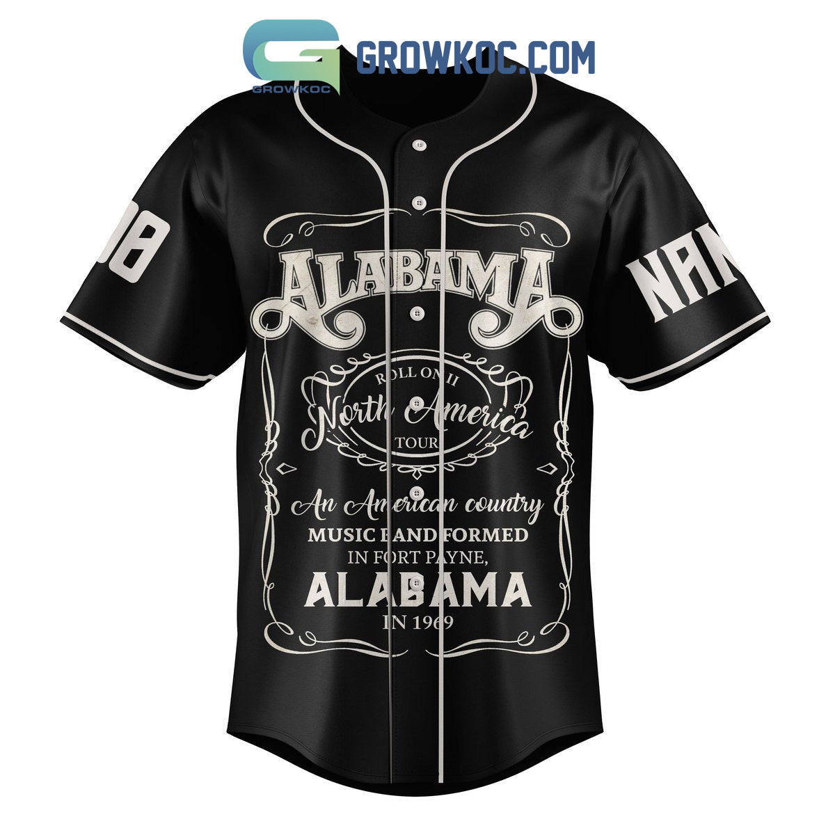 Alabama I Was Born Country And That’s What I’ll Always Be Personalized Baseball Jersey baseball jersey product view 2