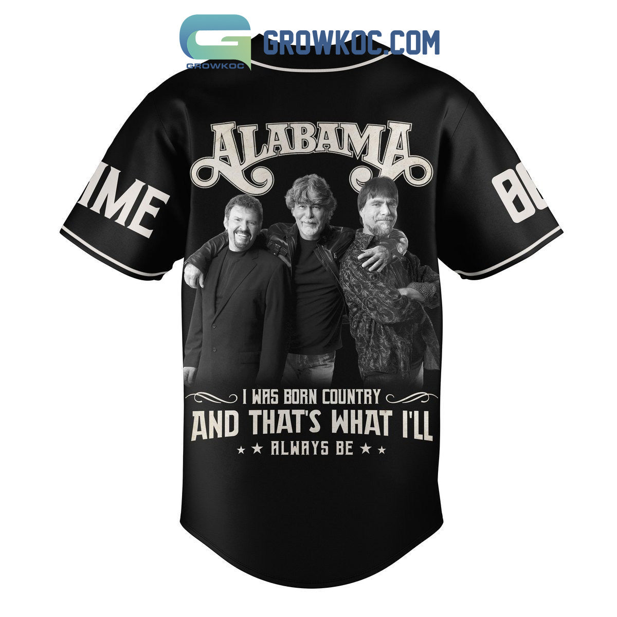 Alabama I Was Born Country And That’s What I’ll Always Be Personalized Baseball Jersey baseball jersey product view 3