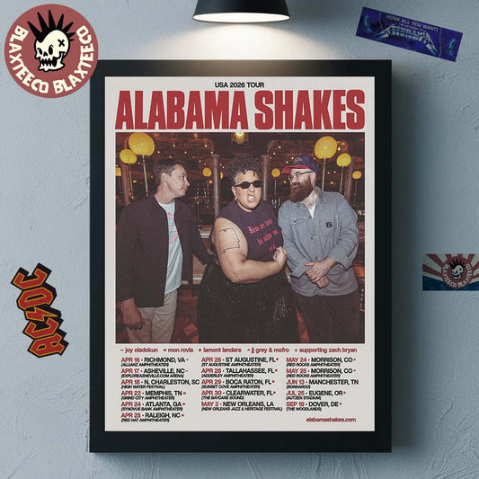 Alabama Shakes USA 2026 Spring Tour Schedule Dates Home Decor Poster Canvas Unisex T-shirt, Sweatshirt, Hoodie, Long Sleeve Tee - T-Shirt, Sweatshirt, Hoodie