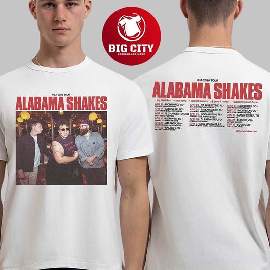 Alabama Shakes USA 2026 Spring Tour Schedule Dates Two Sided Shirt Unisex T-shirt, Sweatshirt, Hoodie, Long Sleeve Tee - T-Shirt, Sweatshirt, Hoodie