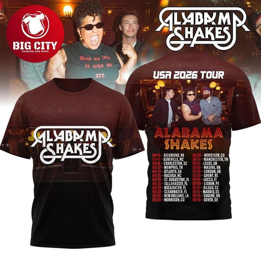 Alabama Shakes USA 2026 Tour Rock Band Concert Dates Two Sided Shirt Unisex T-shirt, Sweatshirt, Hoodie, Long Sleeve Tee - T-Shirt, Sweatshirt, Hoodie