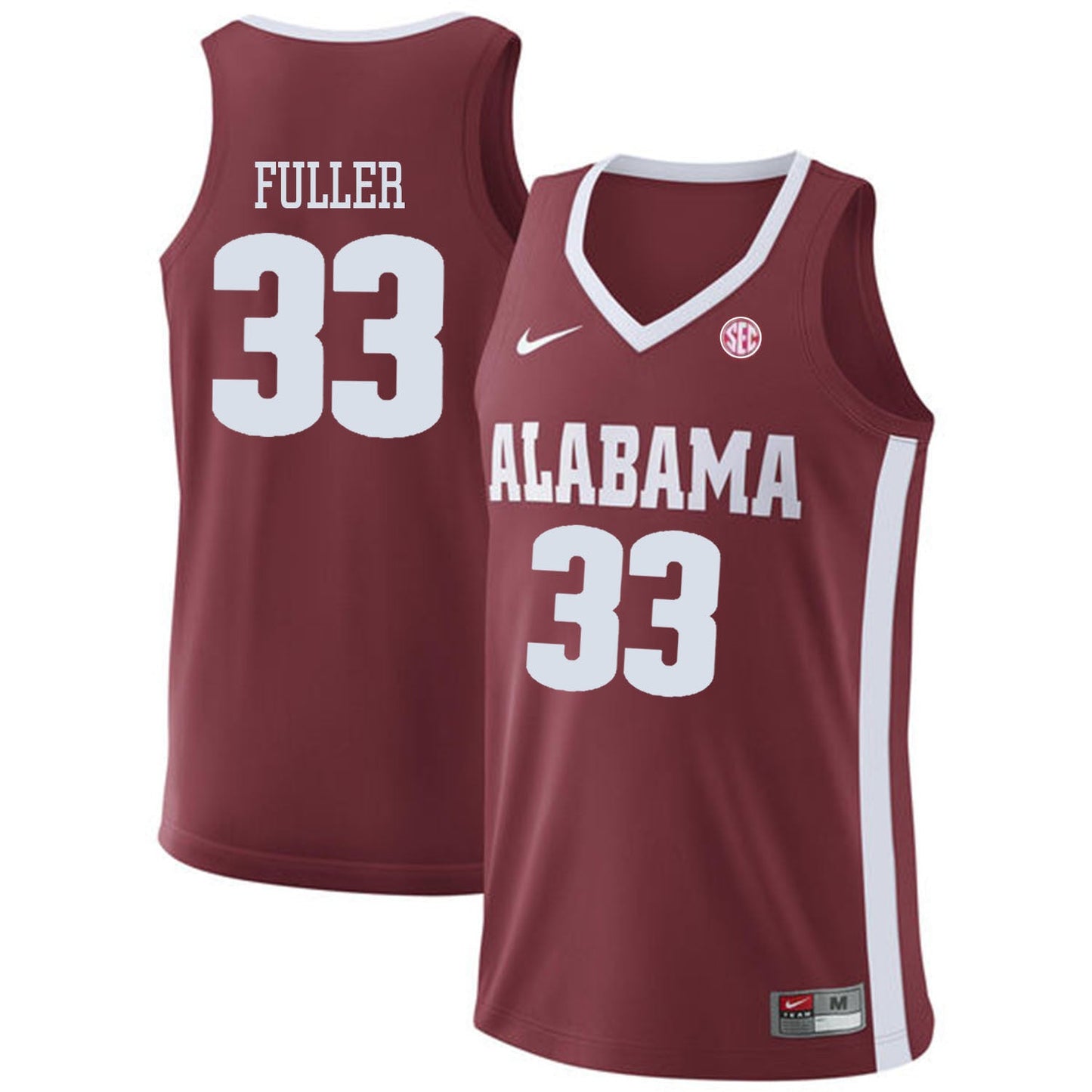 Alabama Fuller 33 Red College Football Jersey football jersey product view 1