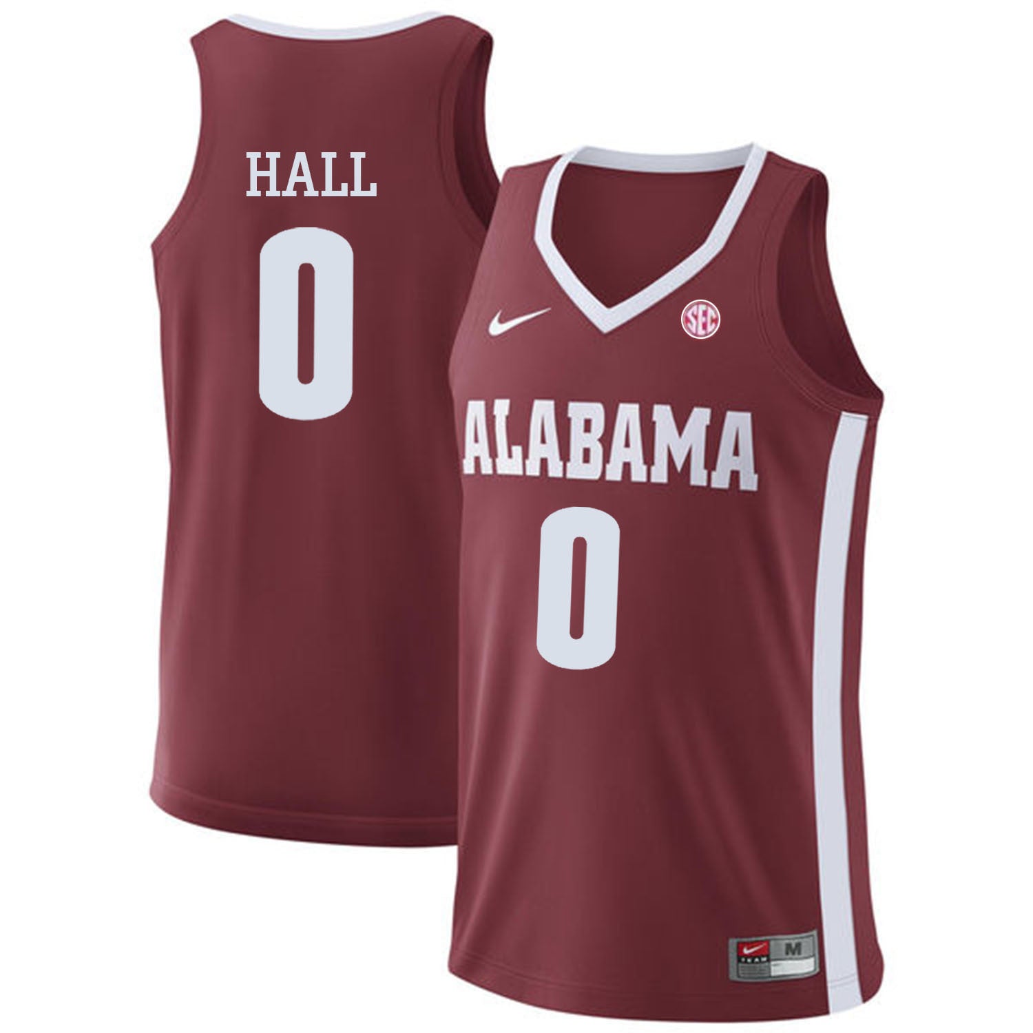 Alabama Hall 0 Red College Football Jersey football jersey product view 1