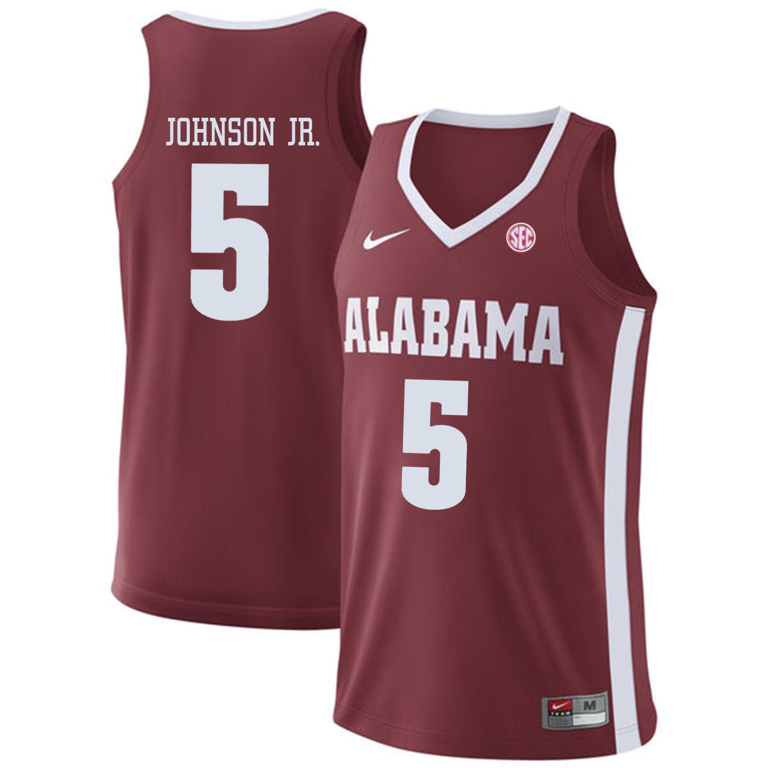 Alabama Johnson Jr.5 Red College Football Jersey football jersey product view 1