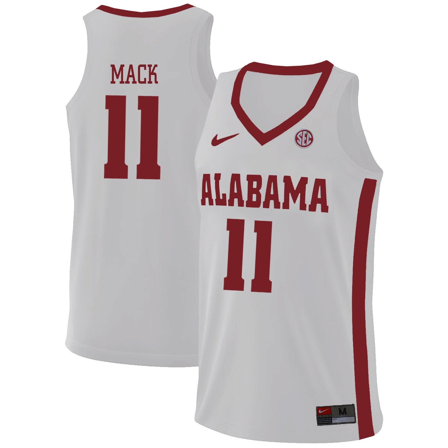 Alabama Mack 11 White College Football Jersey football jersey product view 1