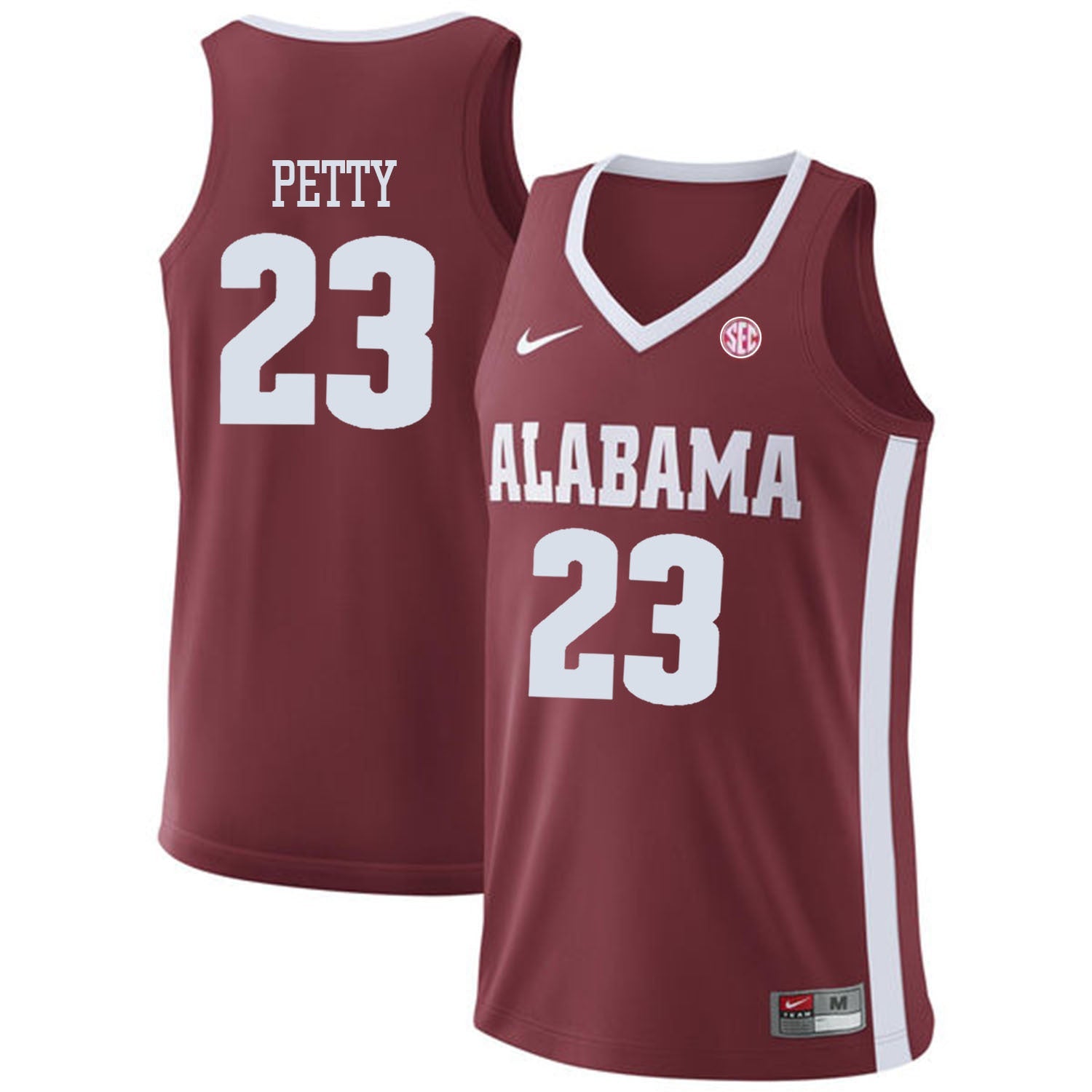Alabama Petty 23 Red College Football Jersey football jersey product view 1