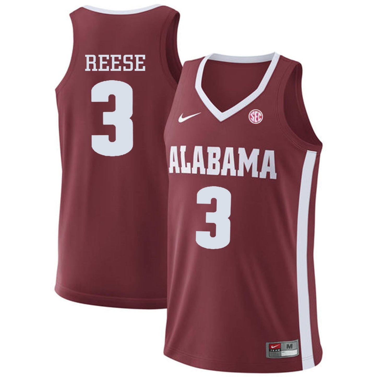 Alabama Reese 3 Red College Football Jersey football jersey product view 1