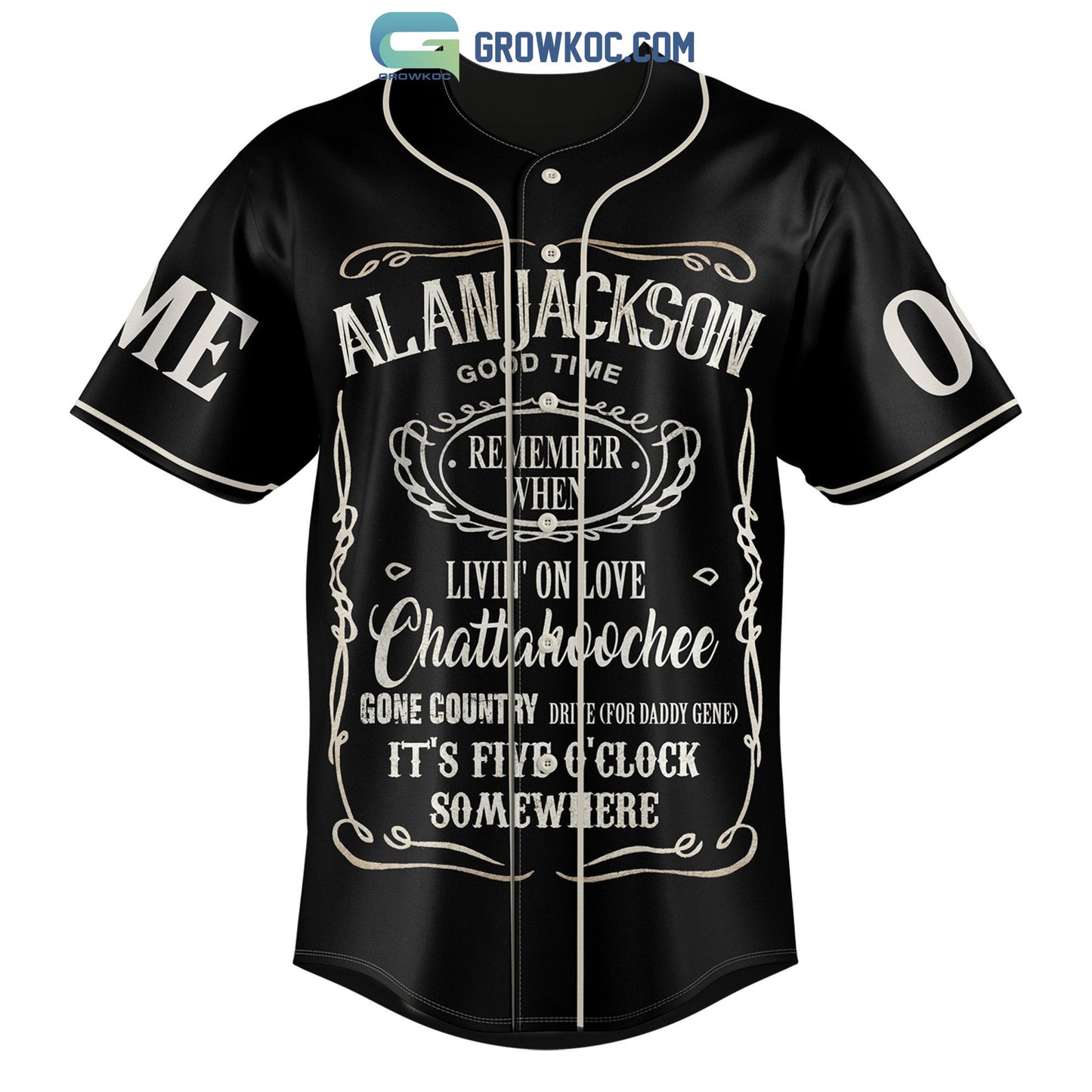Alan Jackson Remember When Country Music Personalized Baseball Jersey baseball jersey product view 2