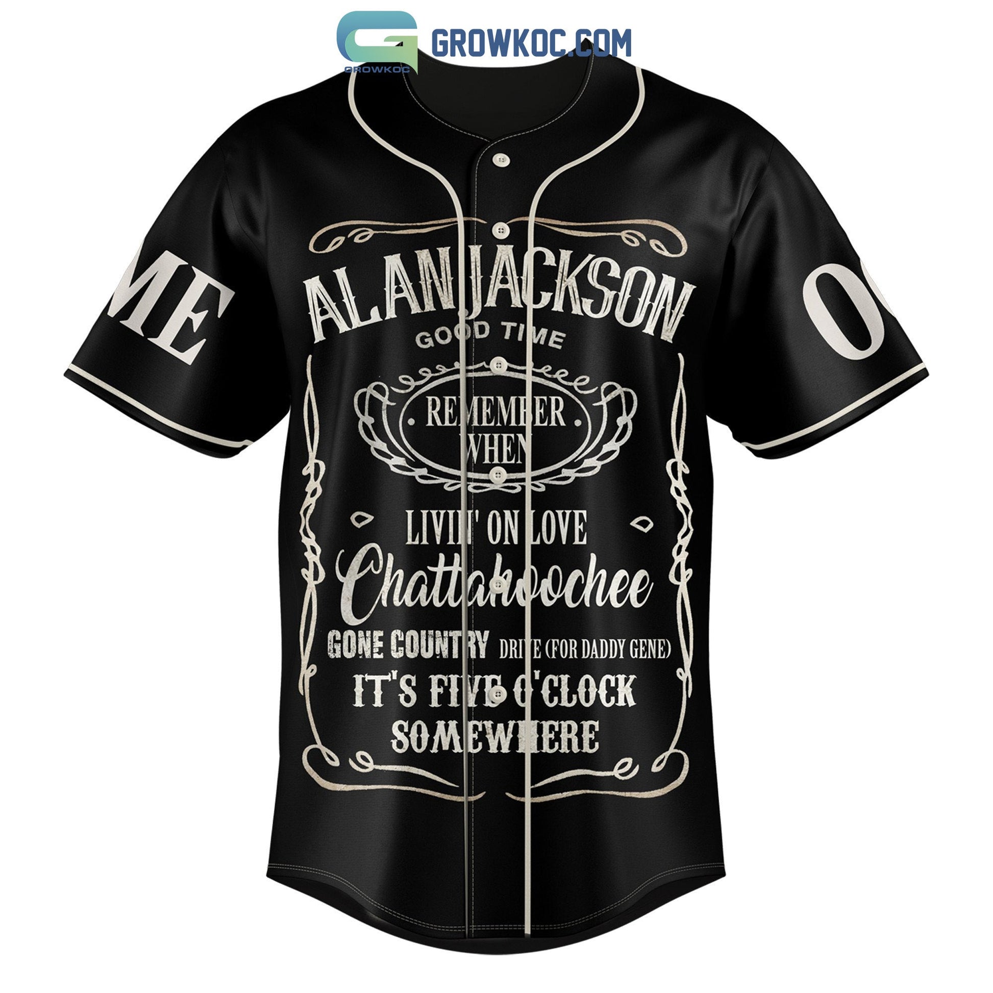 Alan Jackson Remember When Country Music Personalized Baseball Jersey baseball jersey product view 2