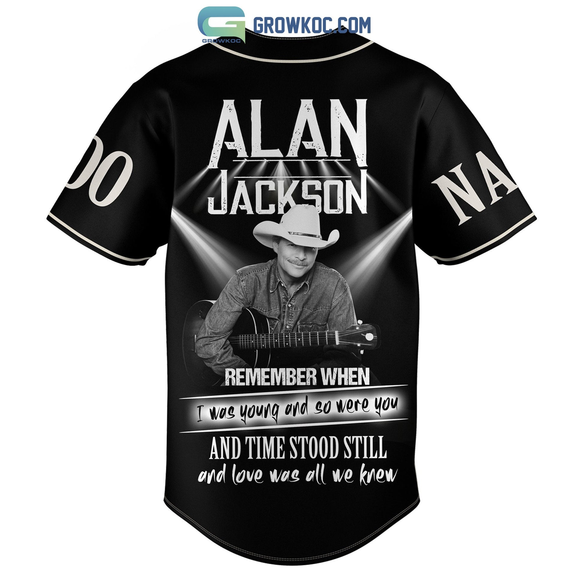 Alan Jackson Remember When Country Music Personalized Baseball Jersey baseball jersey product view 3
