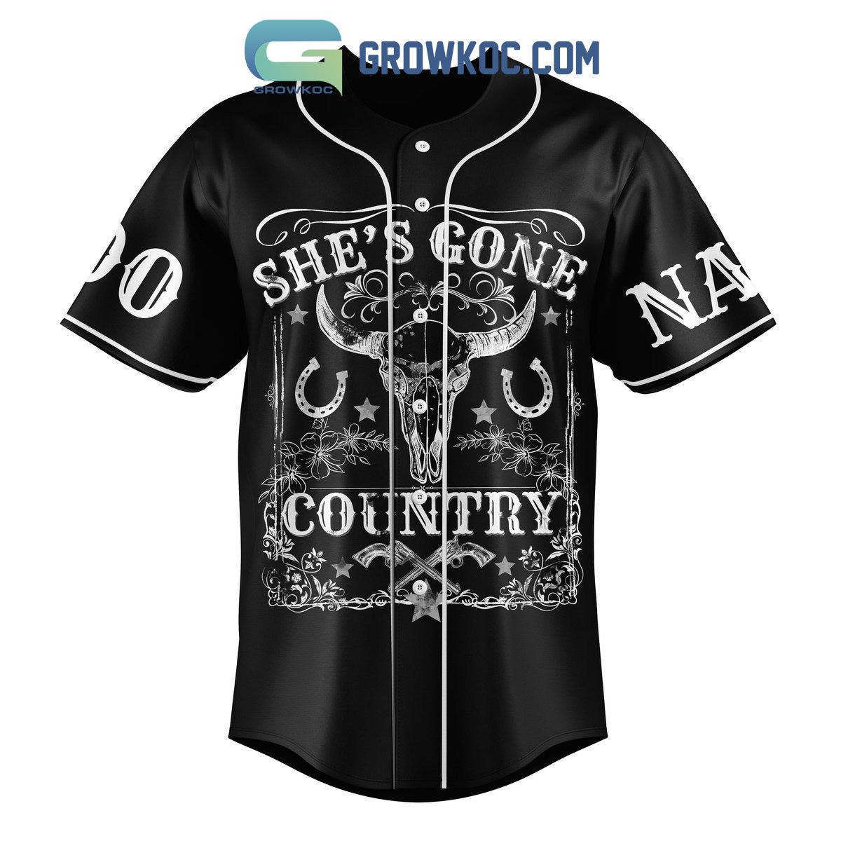 Alan Jackson She’s Gone Country Hotter Than A Hoochie Coochie Personalized Baseball Jersey baseball jersey product view 2