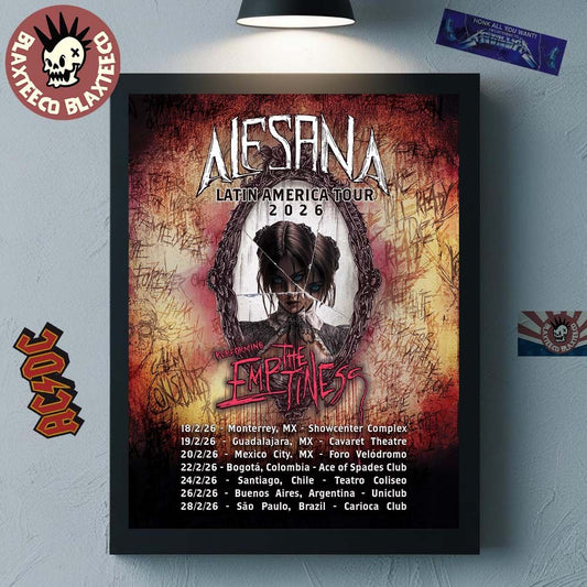 Alesana Latin America Tour 2026 Mexico And South America Tour Schedule Dates Home Decor Poster Canvas - T-Shirt, Sweatshirt, Hoodie