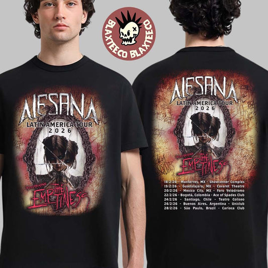 Alesana Latin America Tour 2026 Mexico And South America Tour Schedule Dates Two Sided T-Shirt - T-Shirt, Sweatshirt, Hoodie
