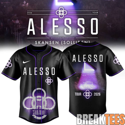 Alesso 2026 Sweden Tour Baseball Jersey Unisex T-shirt, Sweatshirt, Hoodie, Long Sleeve Tee - T-Shirt, Sweatshirt, Hoodie