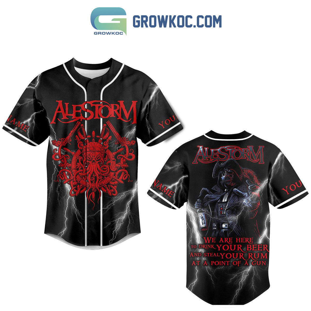 Alestorm Drink Your Beer And Steal Your Rum Personalized Baseball Jersey baseball jersey product view 1