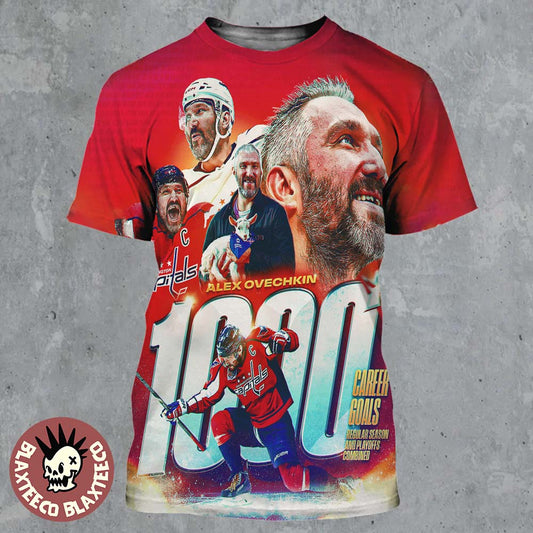 Alex Ovechkin Washington Capitals NHL 1000 Career Goals In Regular Season And Playoffs Combined All Over Print Shirt - T-Shirt, Sweatshirt, Hoodie