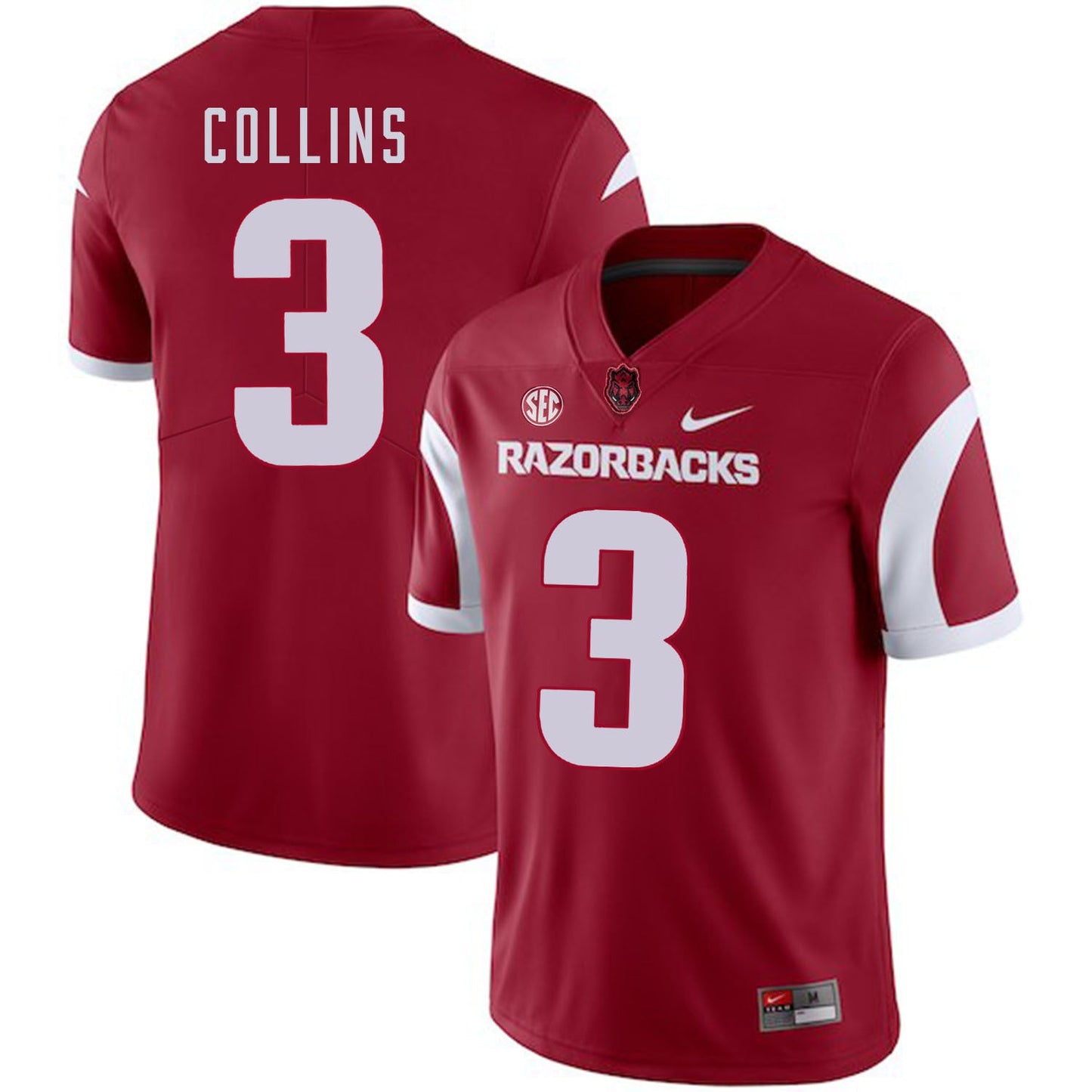 Alex Collins 3 Red College Football Jersey football jersey product view 1