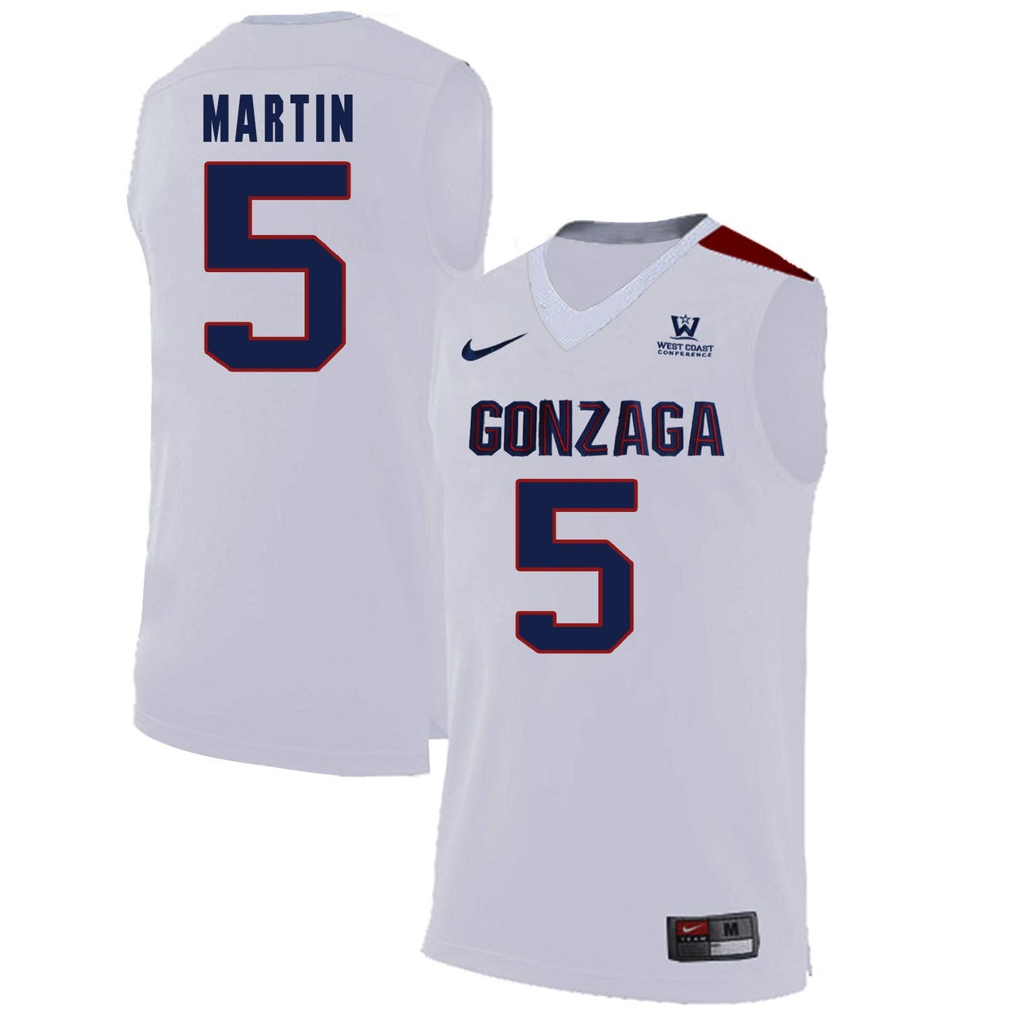Alex Martin 5 White College Football Jersey football jersey product view 1