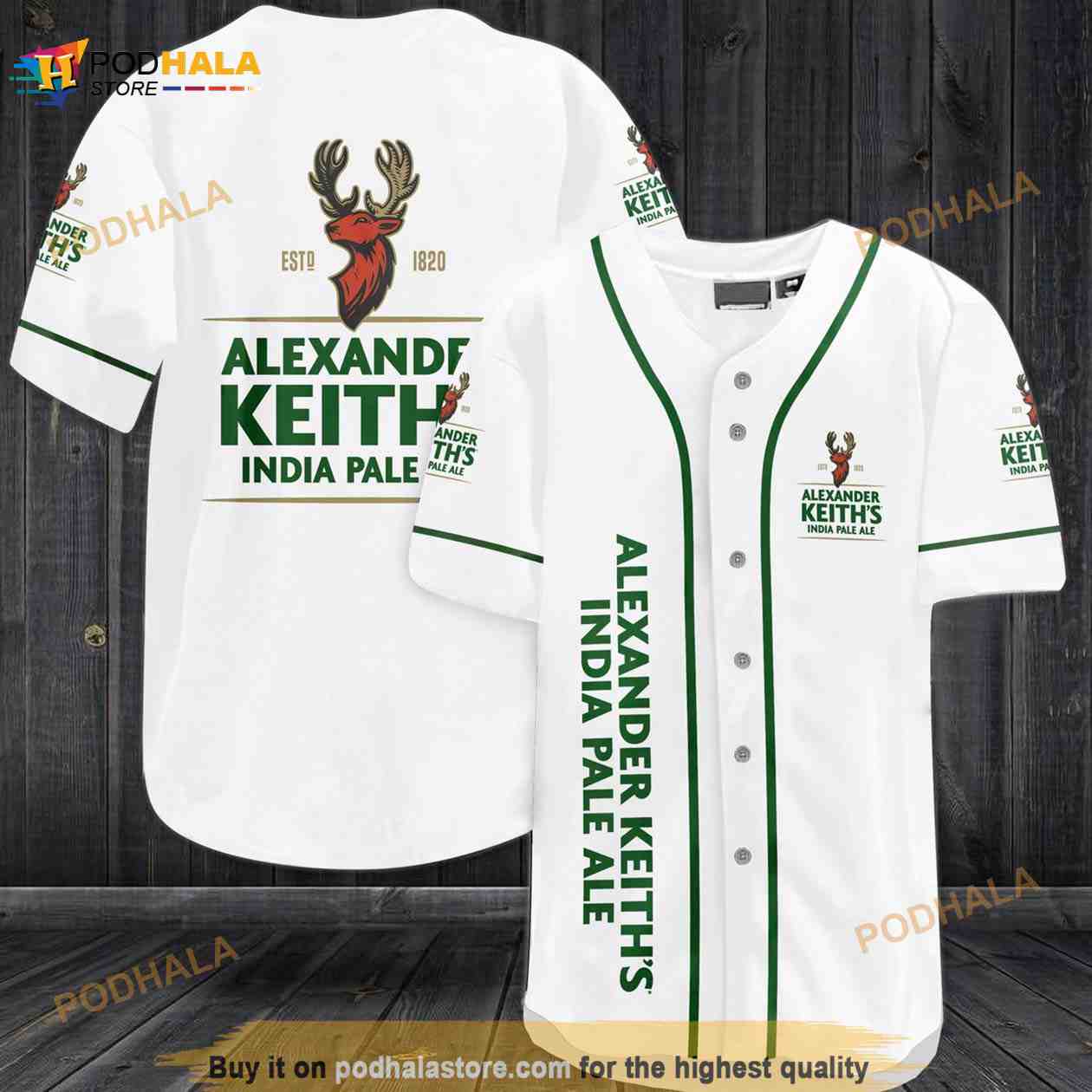 Alexander Keith’s Indian Pale Ale 3D Baseball Jersey baseball jersey product view 1