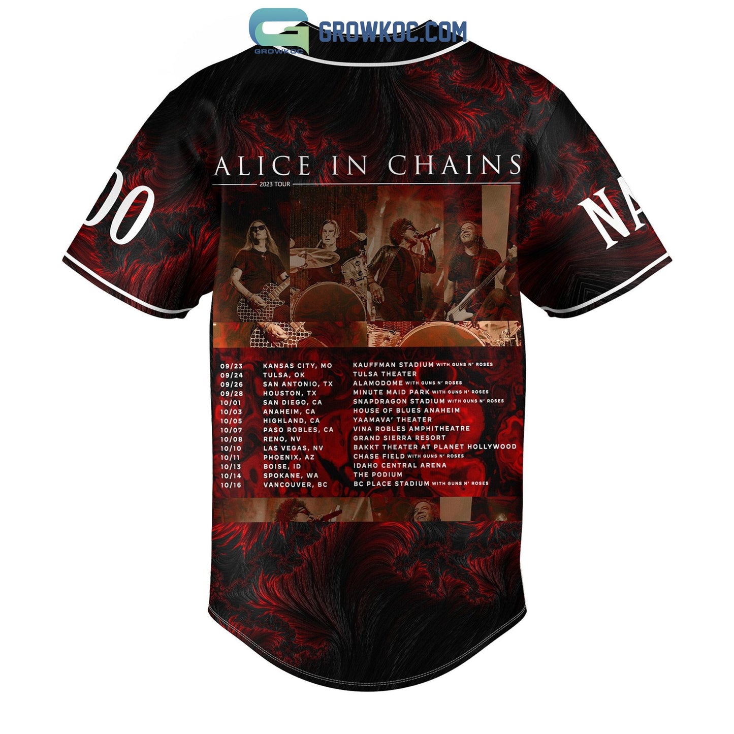 Alice In Chains 2023 Tour Personalized Baseball Jersey baseball jersey product view 2
