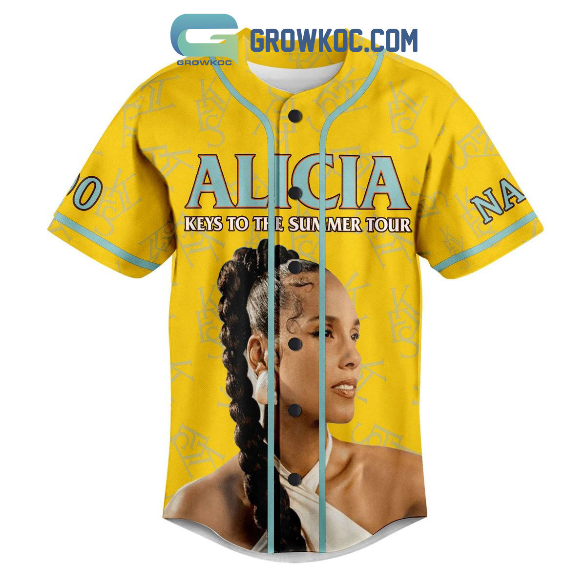 Alicia Keys To The Summer Tour Personalized Baseball Jersey baseball jersey product view 2