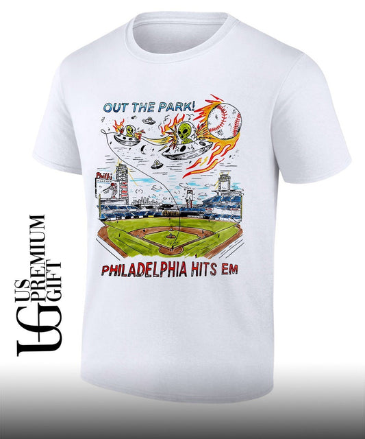 Aliens Out The Park Philadelphia Phillies Hits Em Stadium shirt Unisex T-shirt, Sweatshirt, Hoodie, Long Sleeve Tee - T-Shirt, Sweatshirt, Hoodie