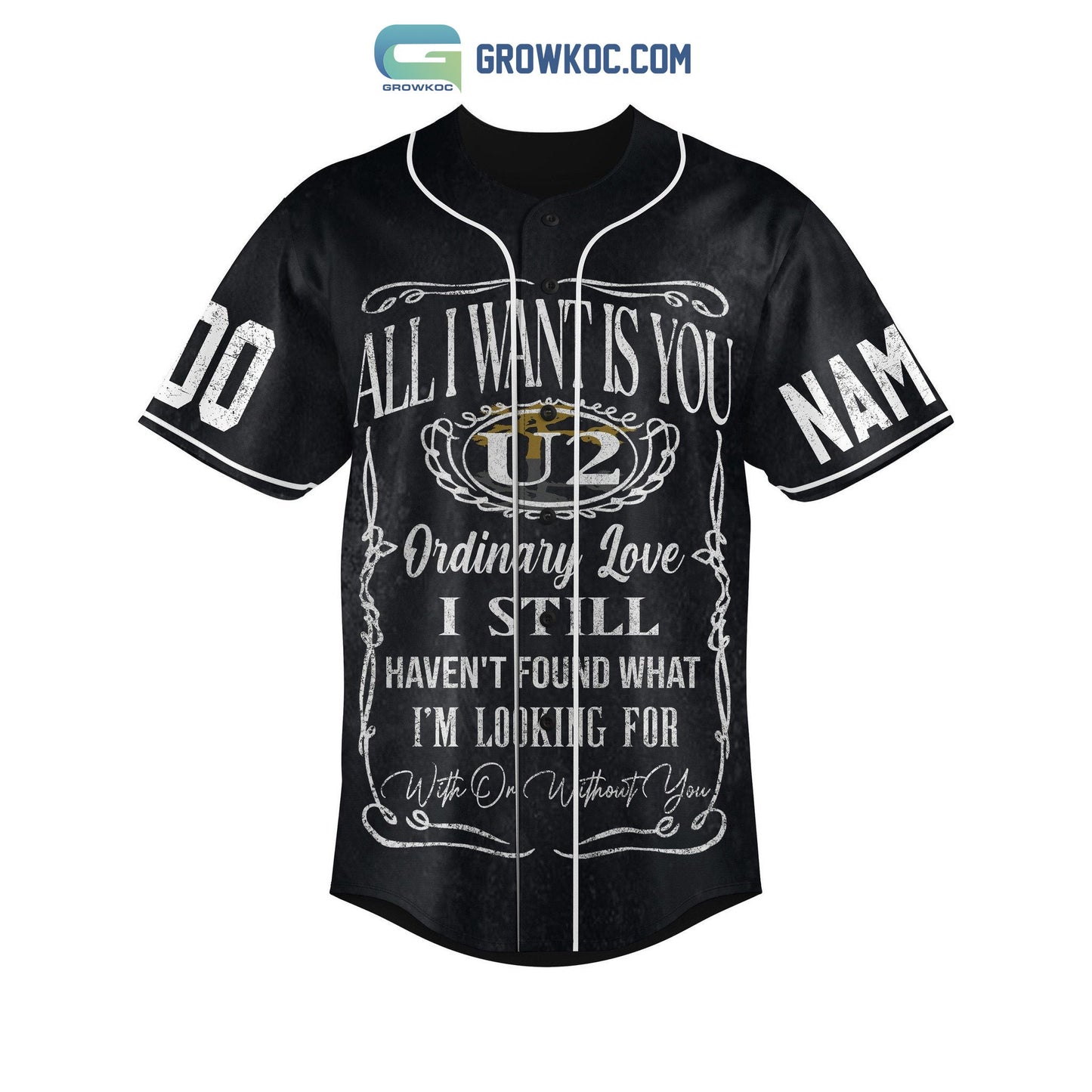 All I Want Is You U2 I Still Haven’t Found What I’m Looking For With Or Without You Personalized Baseball Jersey baseball jersey product view 1