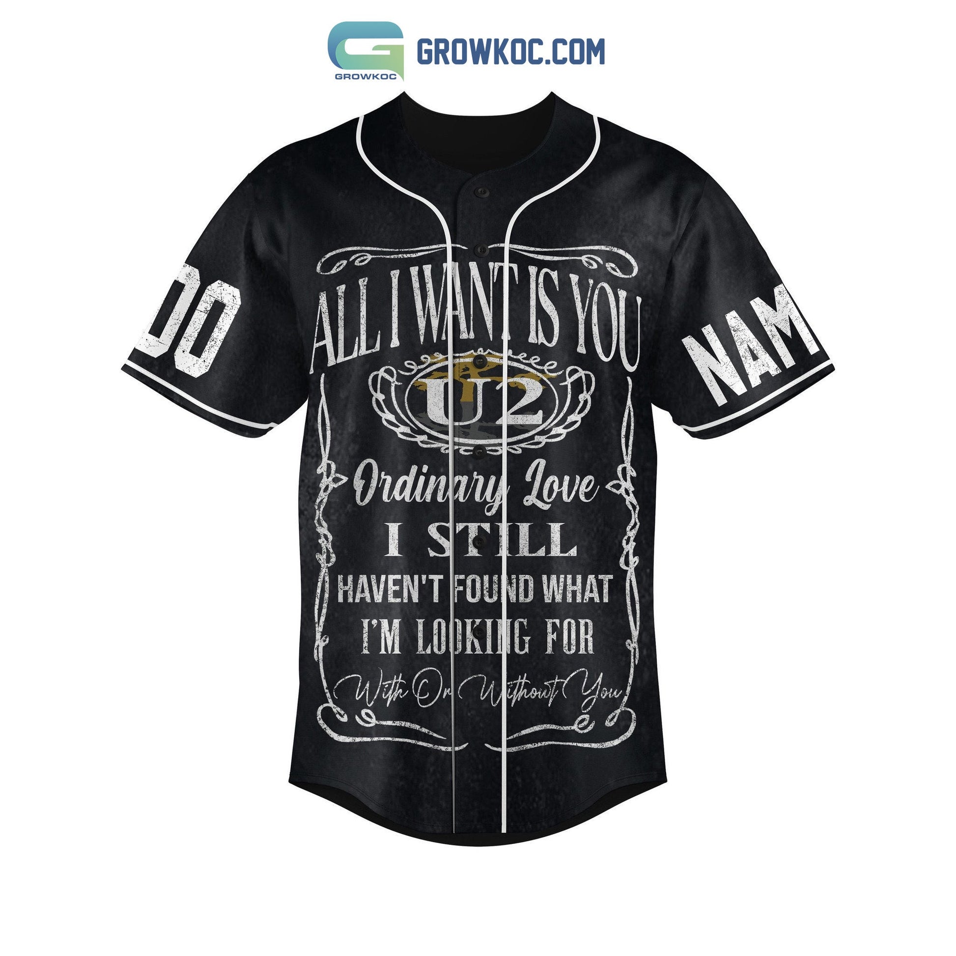 All I Want Is You U2 I Still Haven’t Found What I’m Looking For With Or Without You Personalized Baseball Jersey baseball jersey product view 1